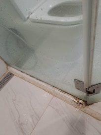 Black staining on shower stall