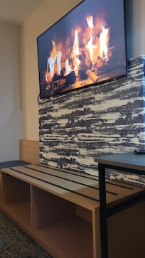 Great TV and storage/ seat combo