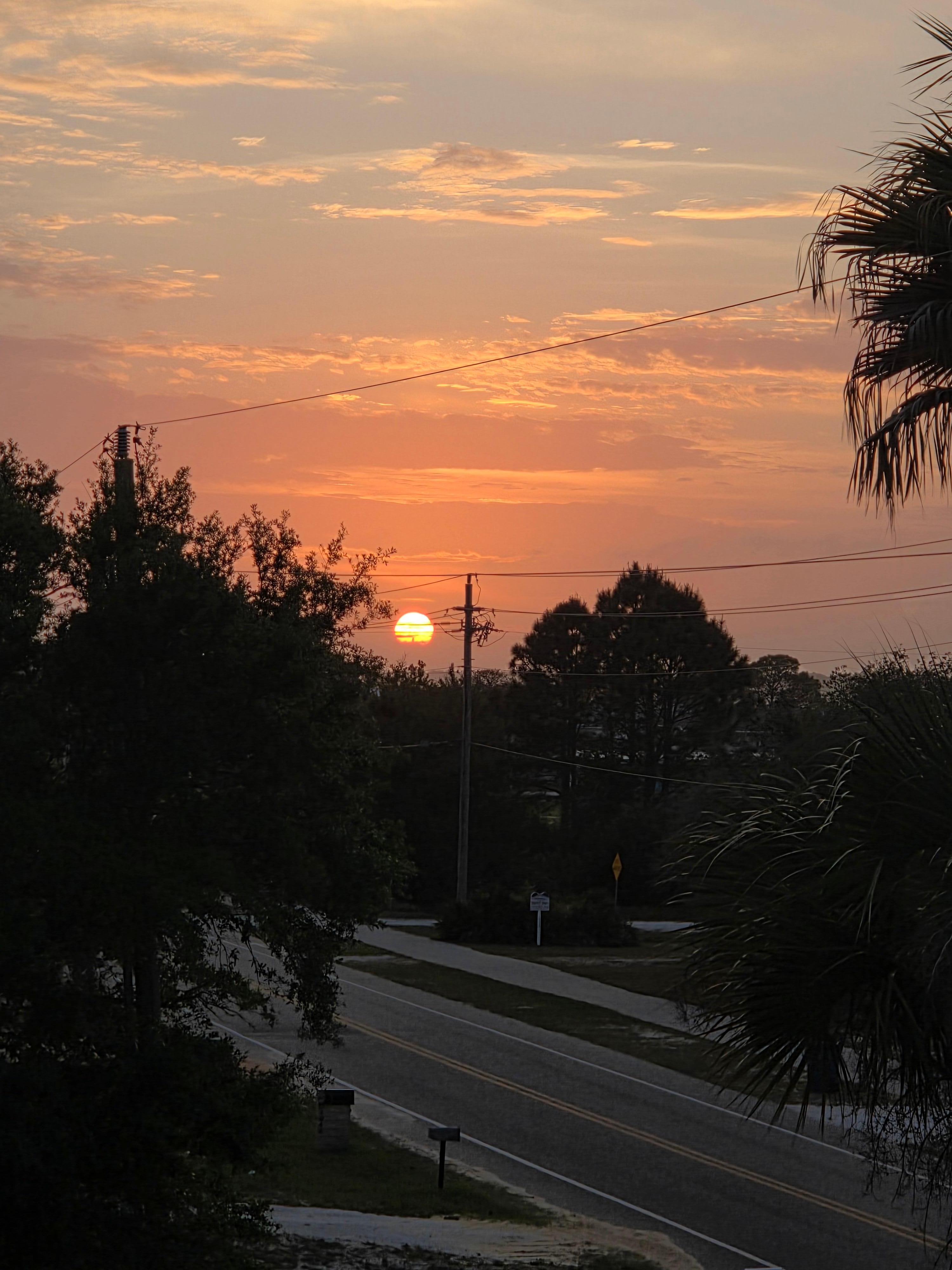 Sunset from side deck. 