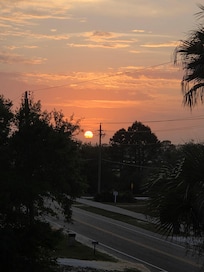 Sunset from side deck.