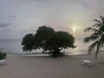 View from the screened in balcony around sunset. (Much prettier in person)