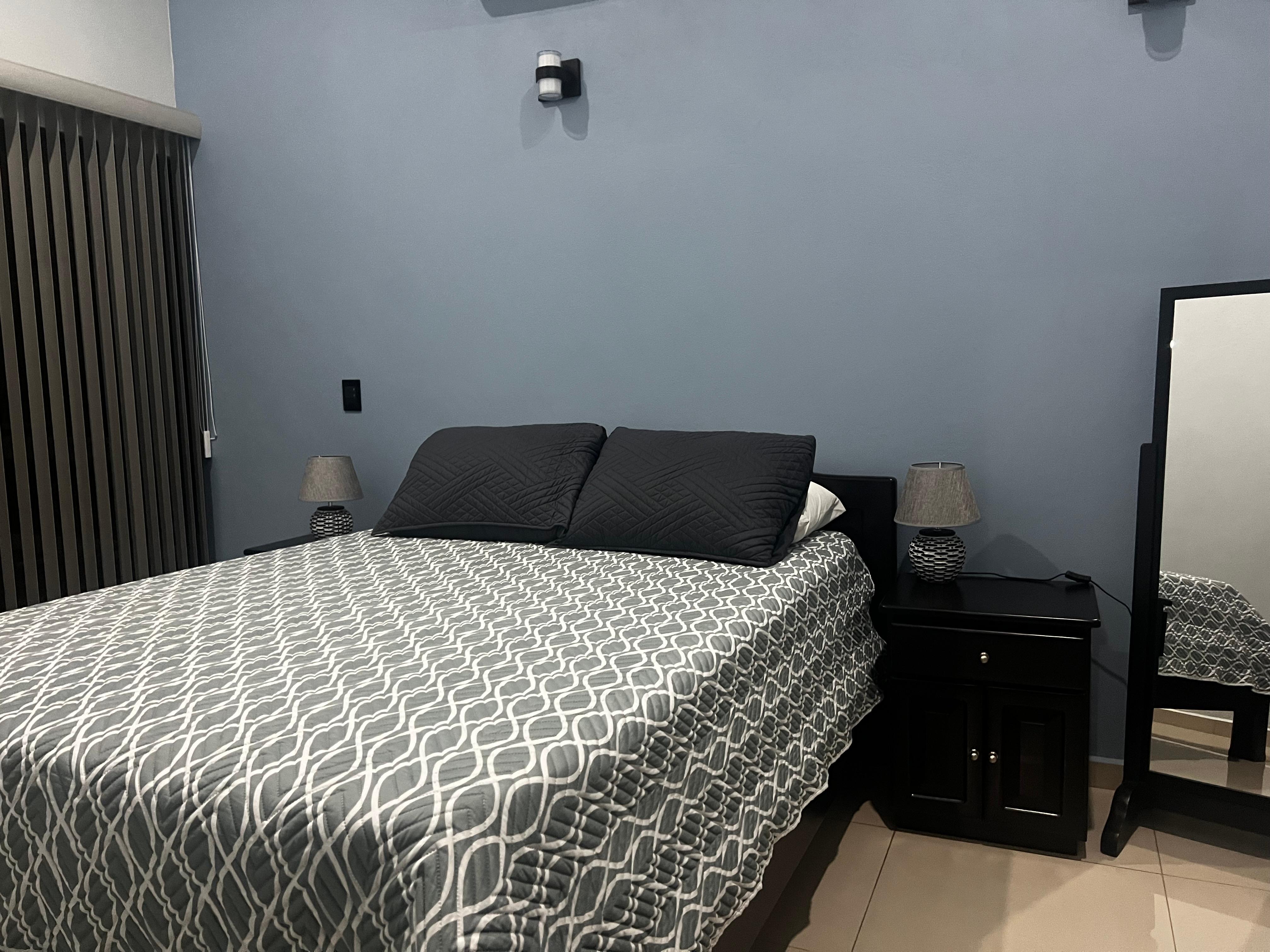 Bedroom with outdoor access. 