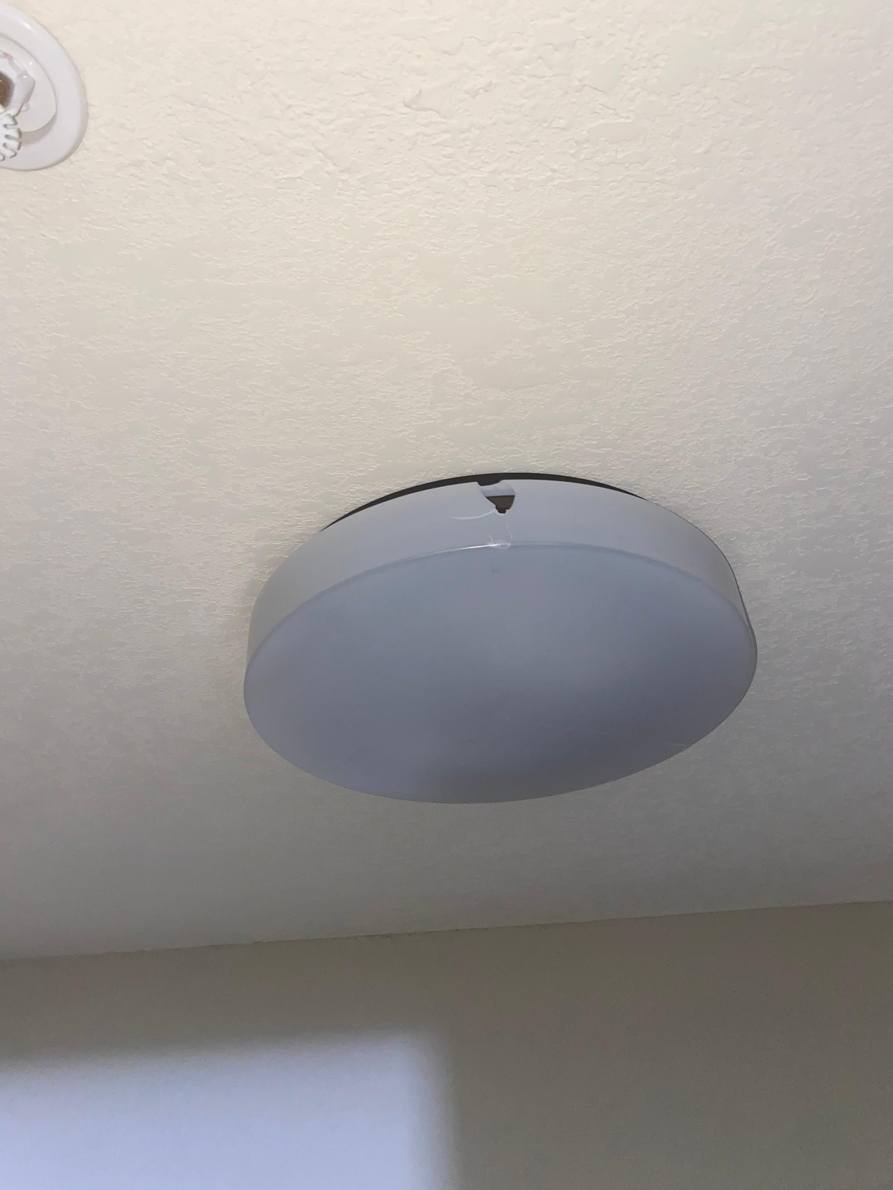 Crack in light fixture 