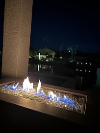 Fire table on the patio