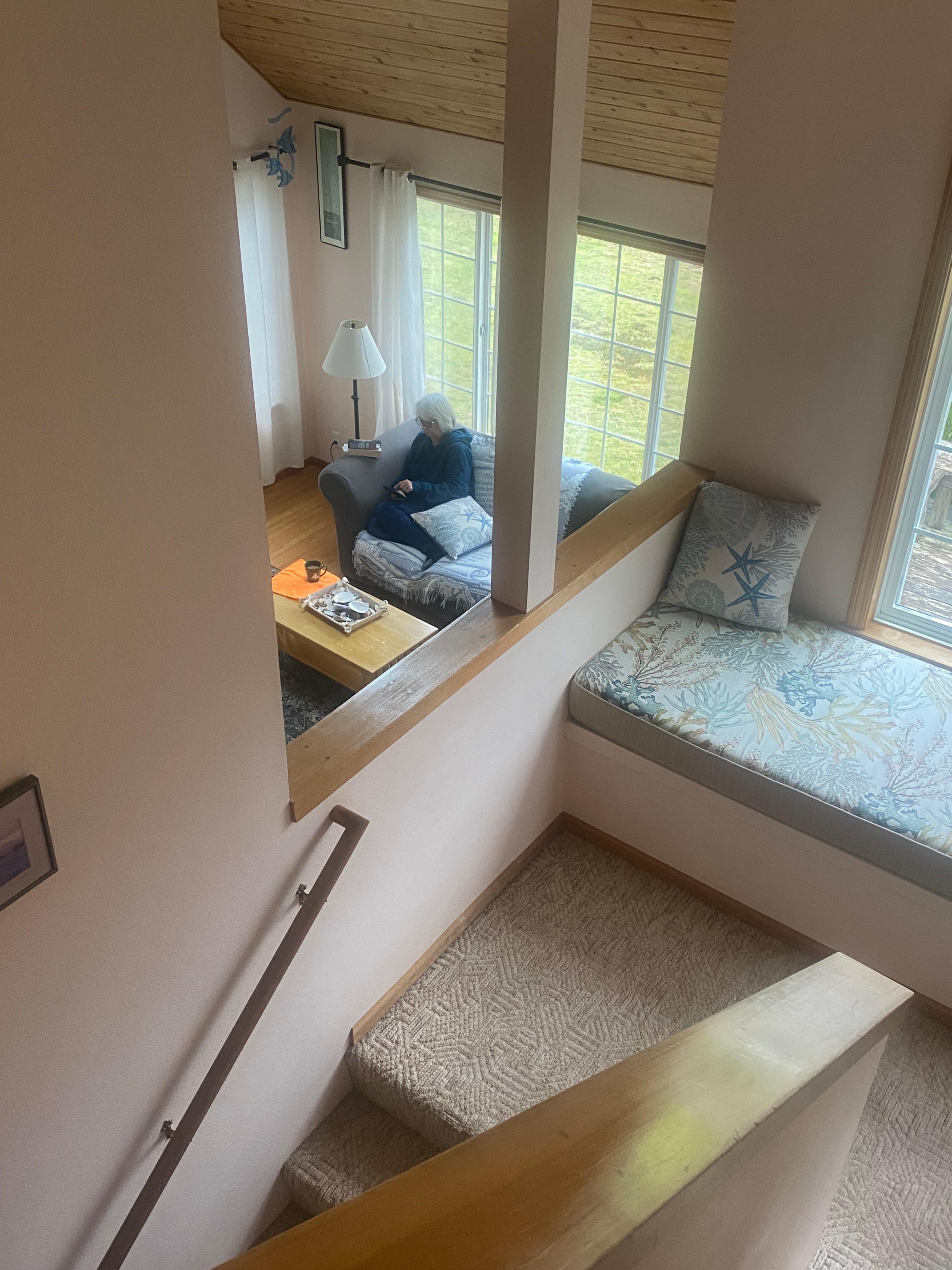 A cozy place to read a book.  The house has an open airy feel to it.  Lots of light. 