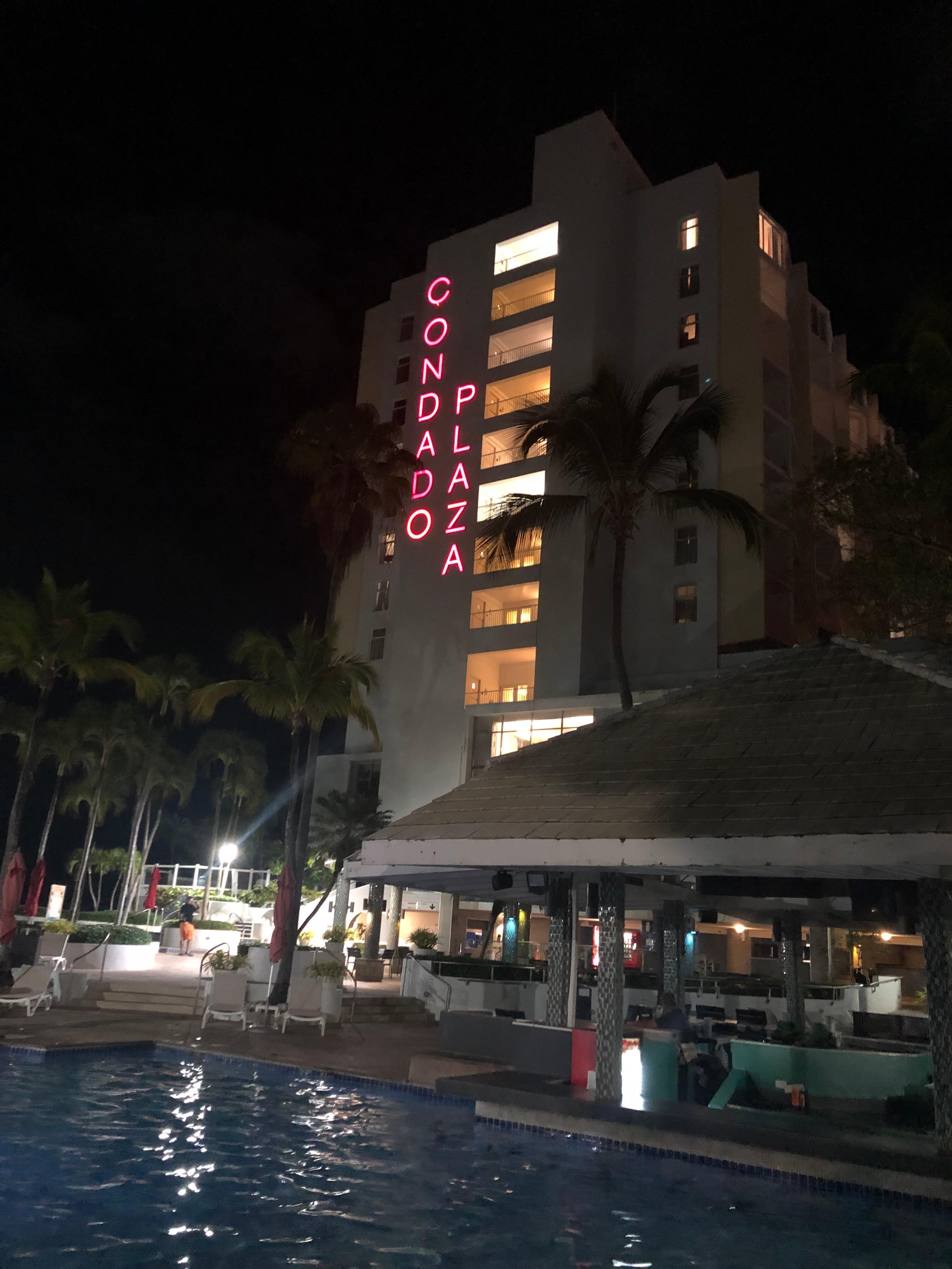 Night time view of Hotel