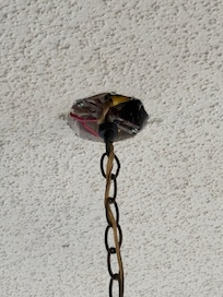 Hole in ceiling at junction box