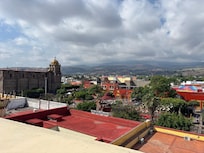 From top roof swimming pool view