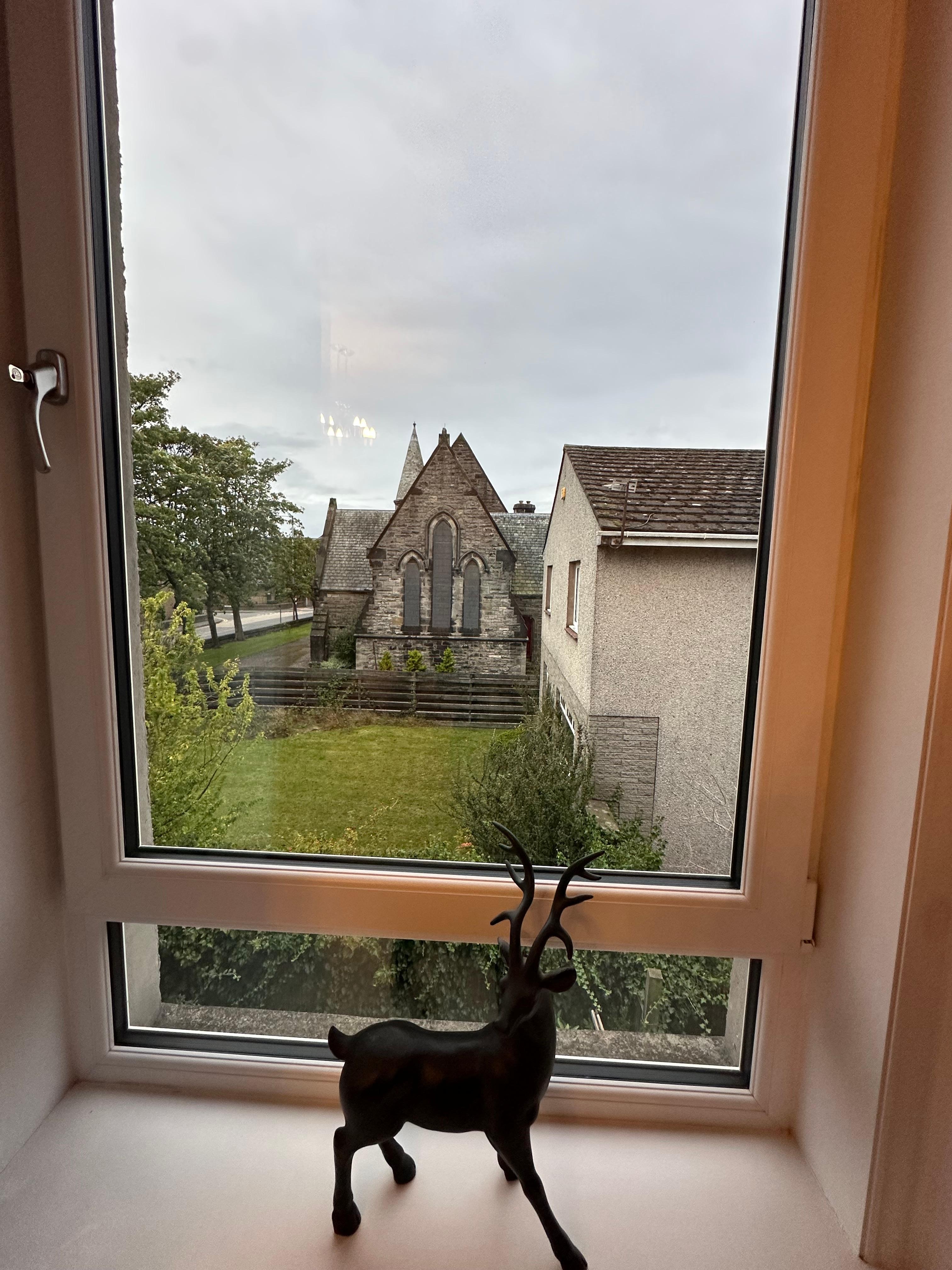 View of church out our window