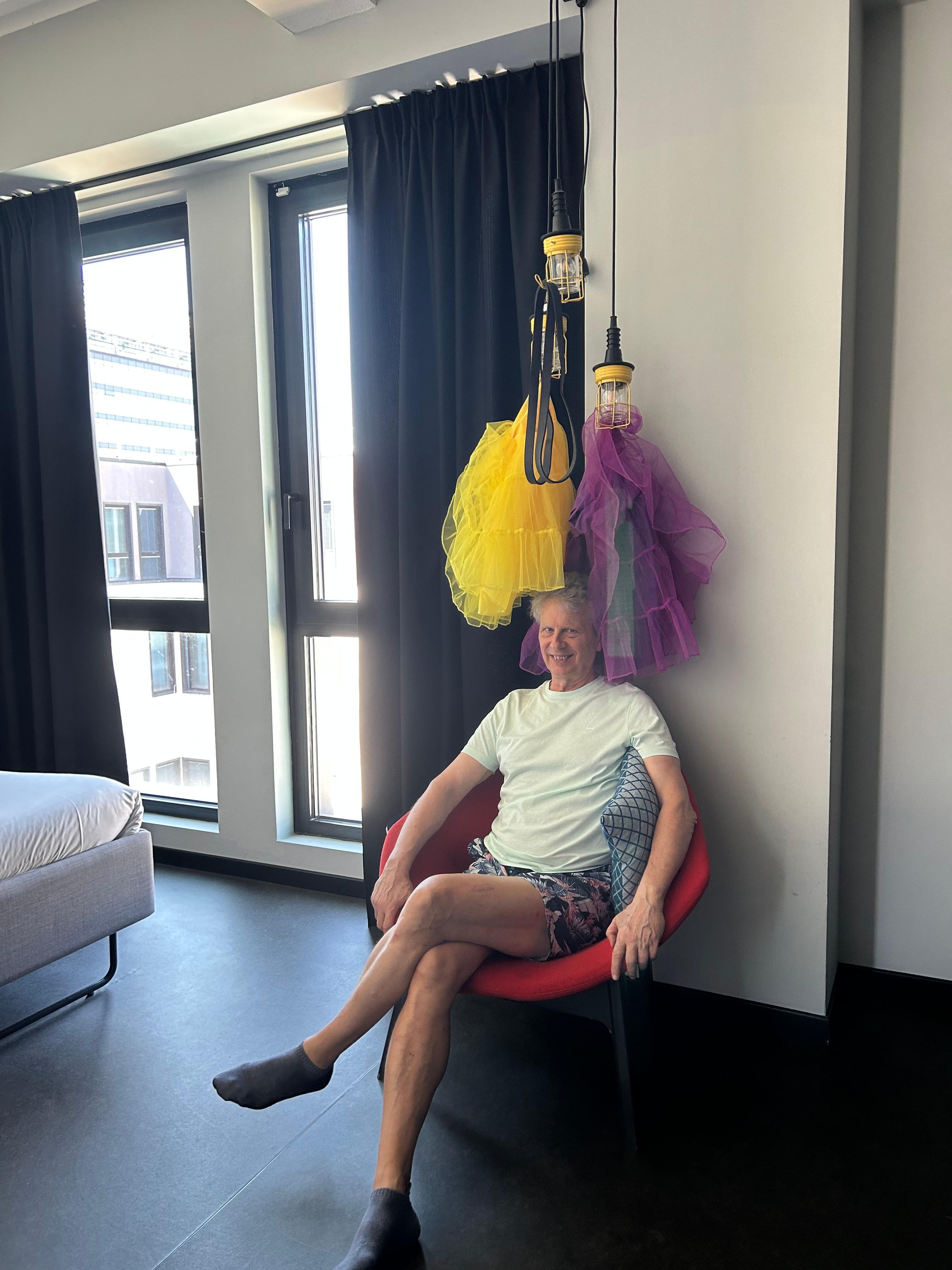 Our Bologna hotel was all in black and white so we added my dancing crinolines to cheer up the place. We loved the stones and colors at Donatells and Patrick's
