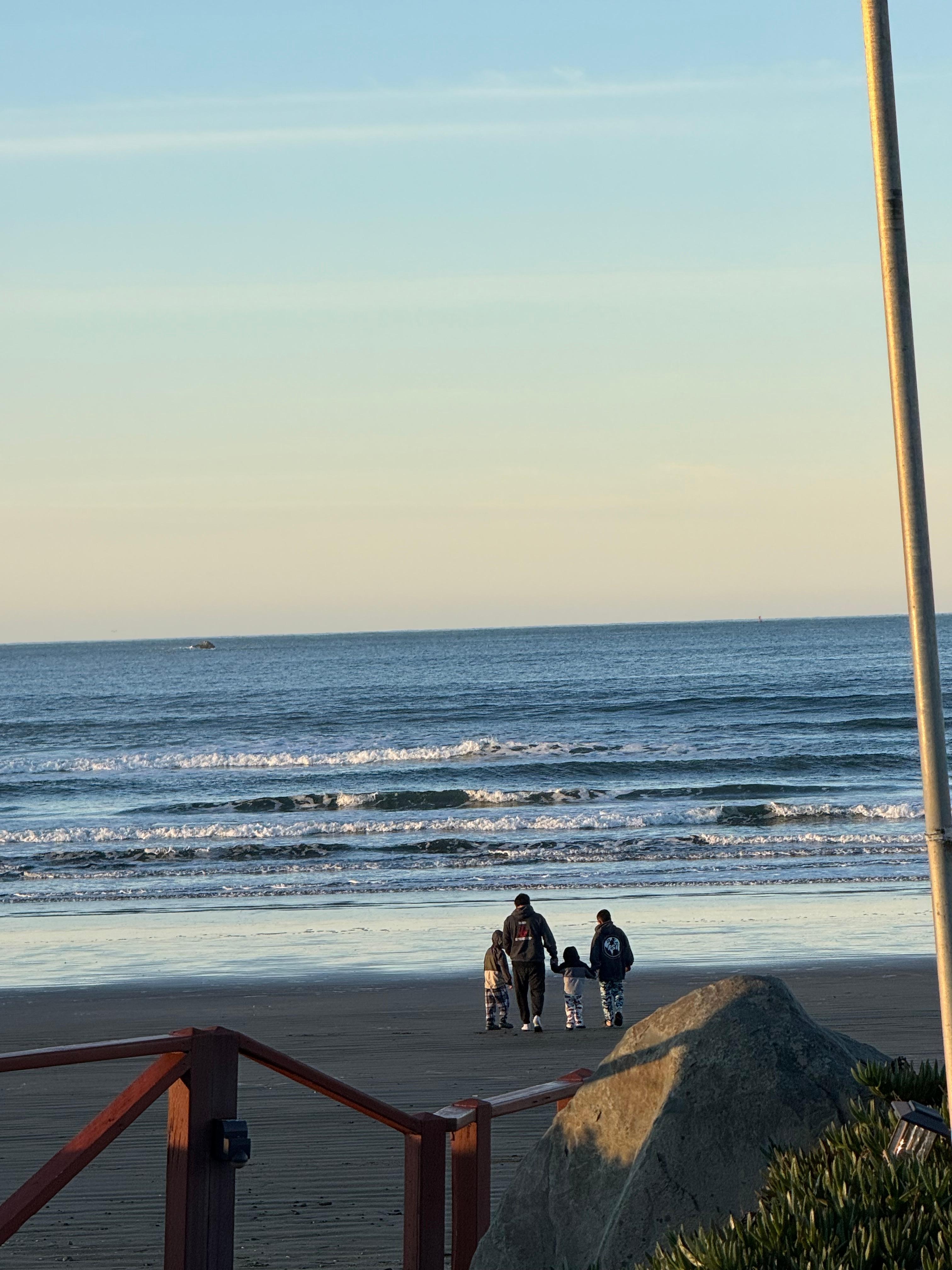 View from the top of the steps leading to the beach 