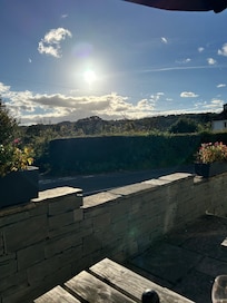 View from the garden at The Brown Horse Pub
