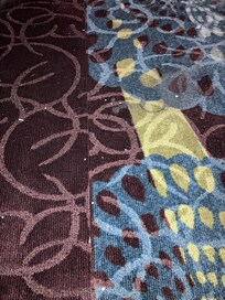 Carpets are old and stained
