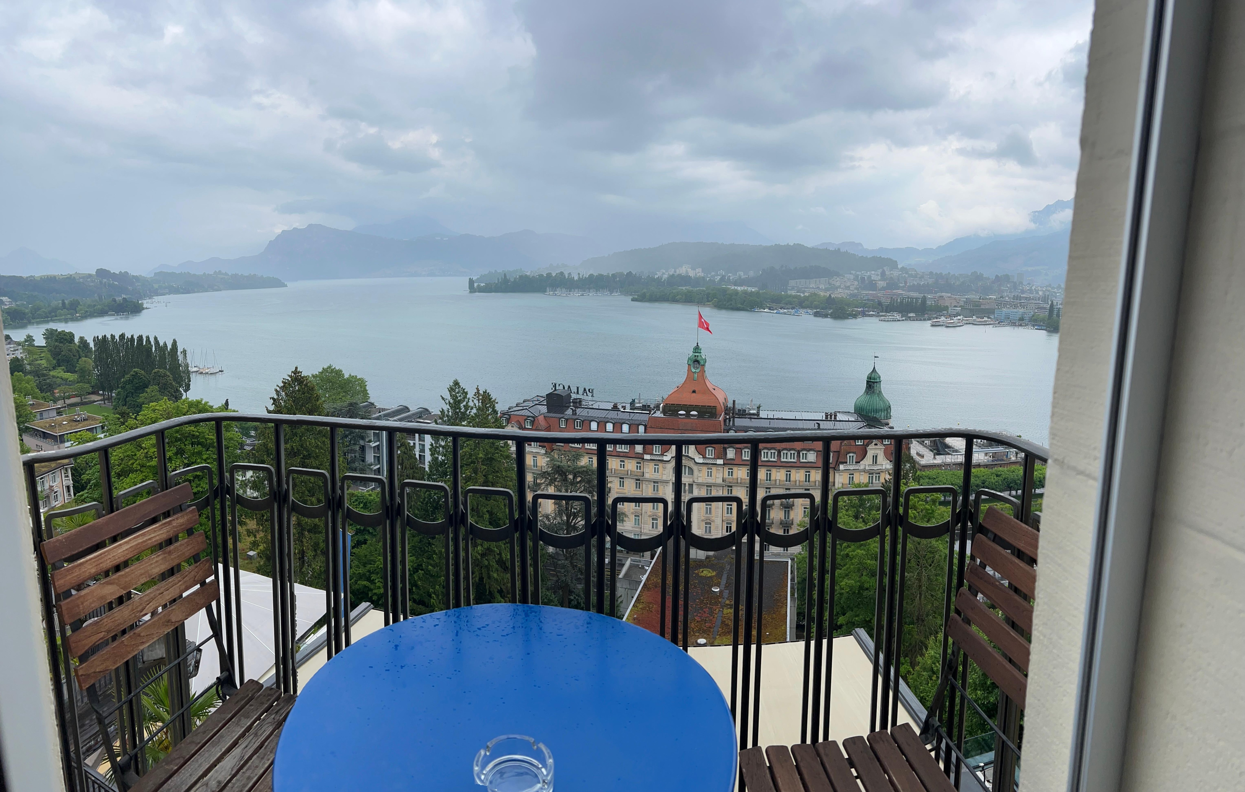 View from our room. There were 3 balconies.