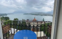 View from our room. There were 3 balconies.