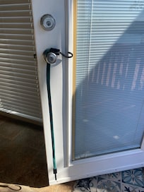 Had to tie a bungee cord to the door knob because door wouldn't stay closed. The wind would blow it open.