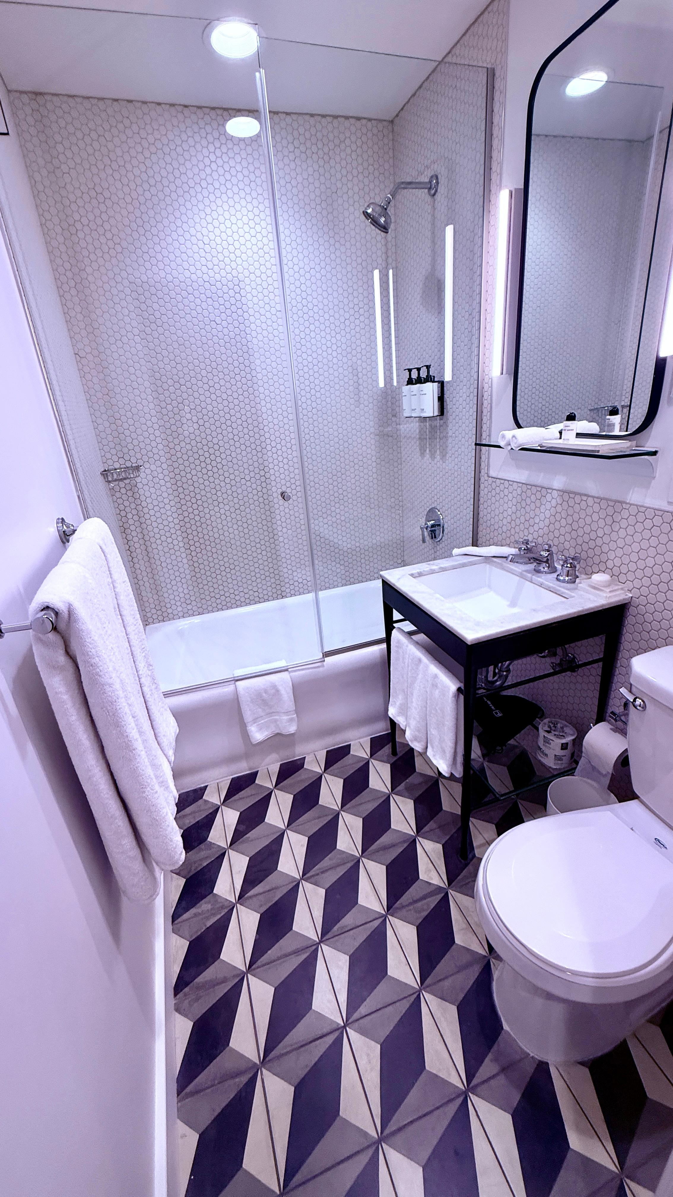 The cool retro bathroom