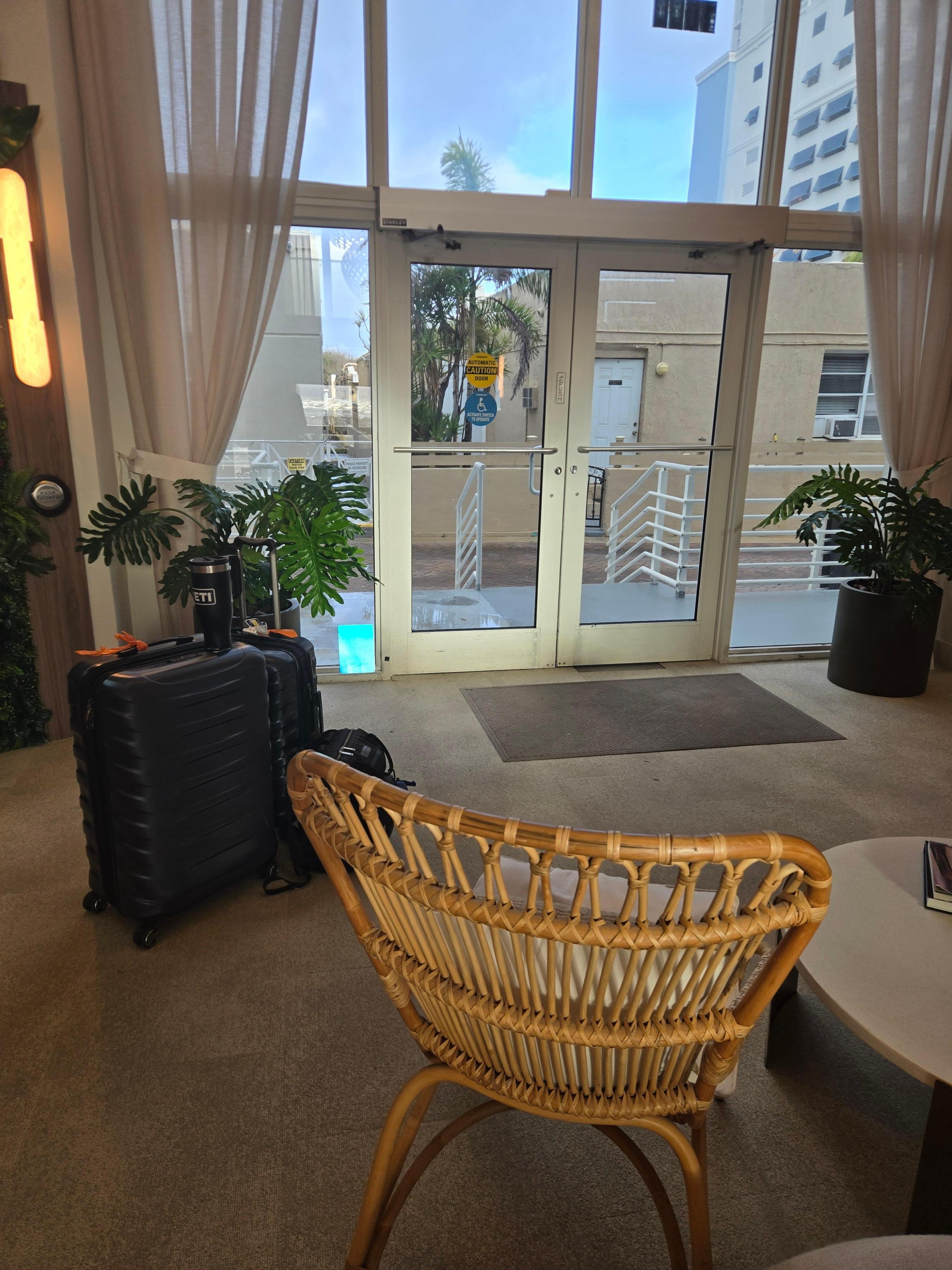 Towards the ally. Front door.