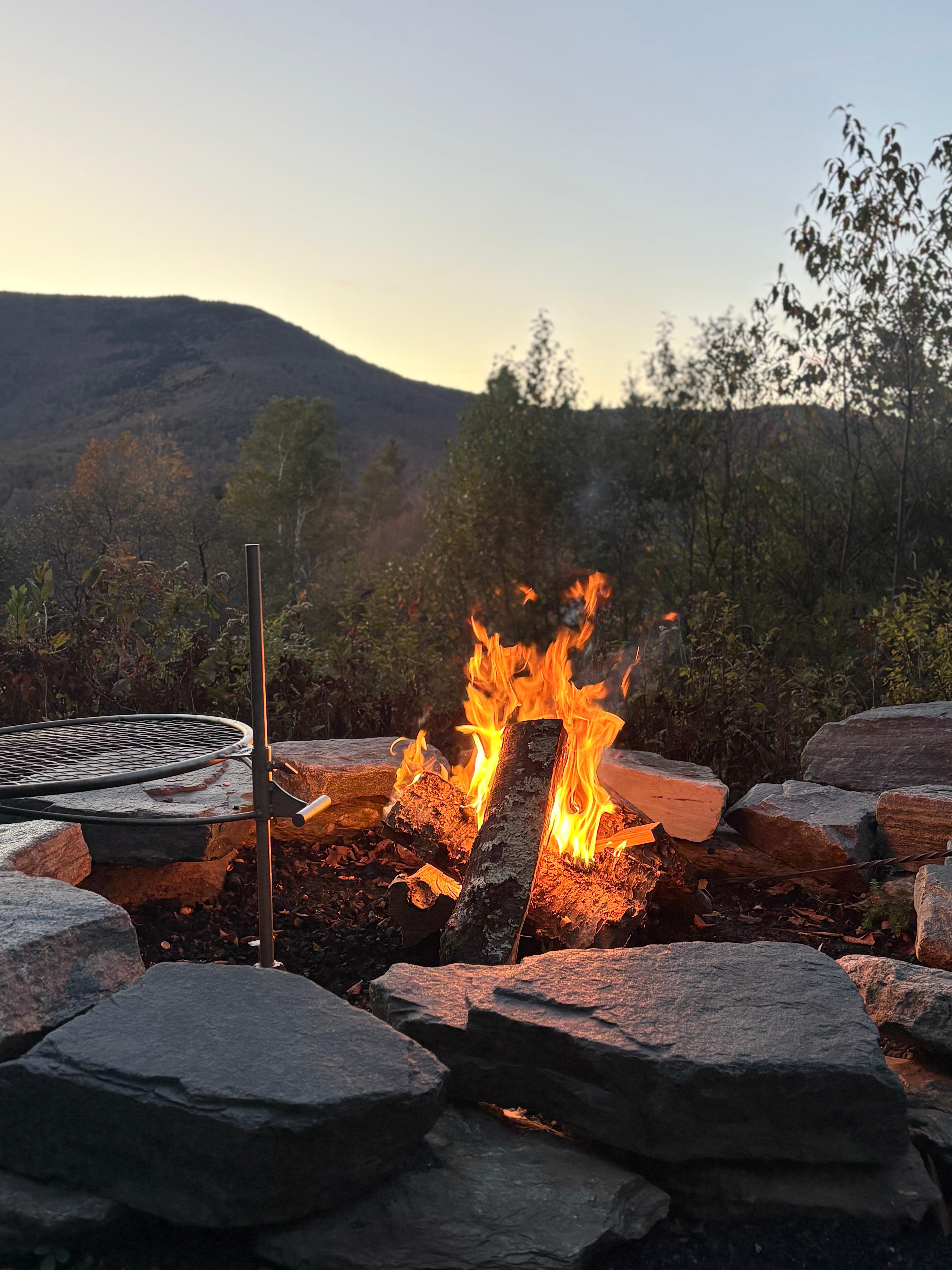 Fire pit beautifully tucked away in serene setting