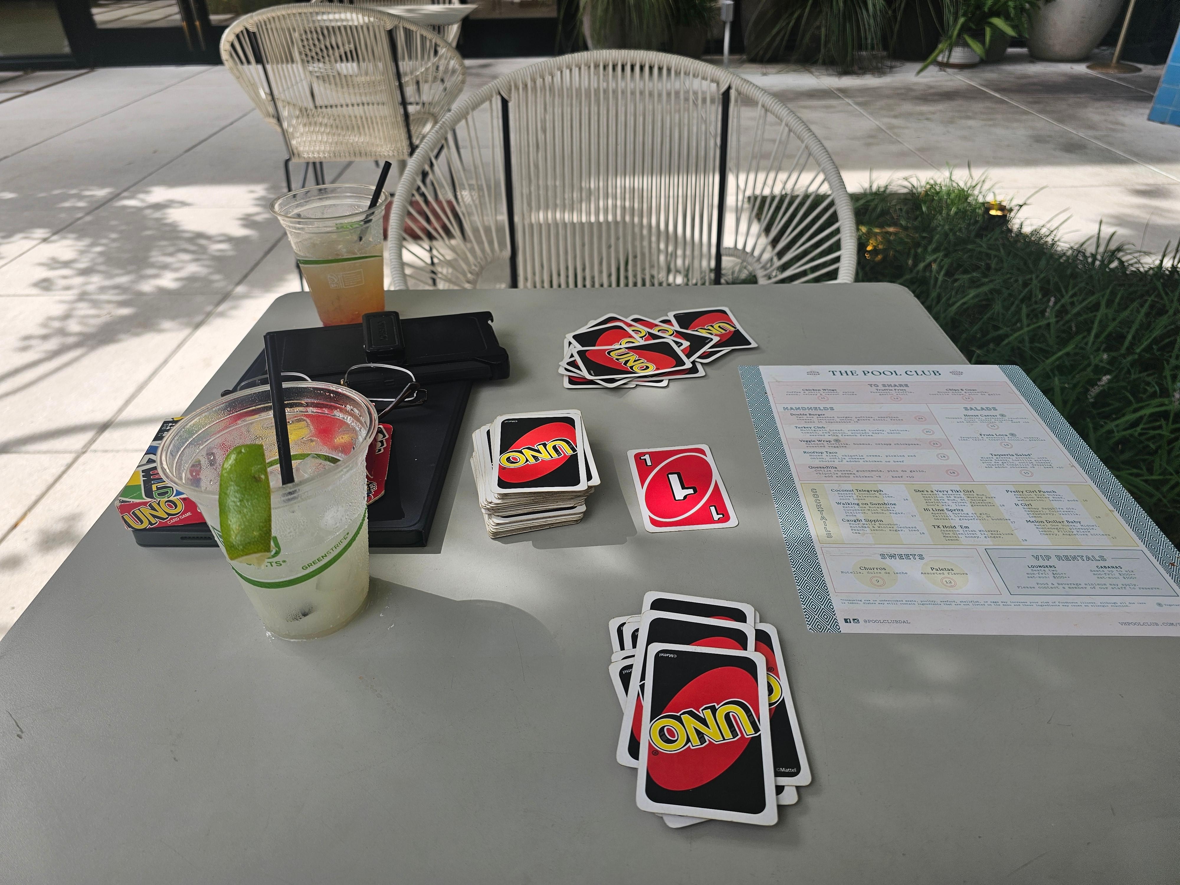 Games and drinks by the pool