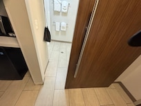 Bathroom door stuck in this position