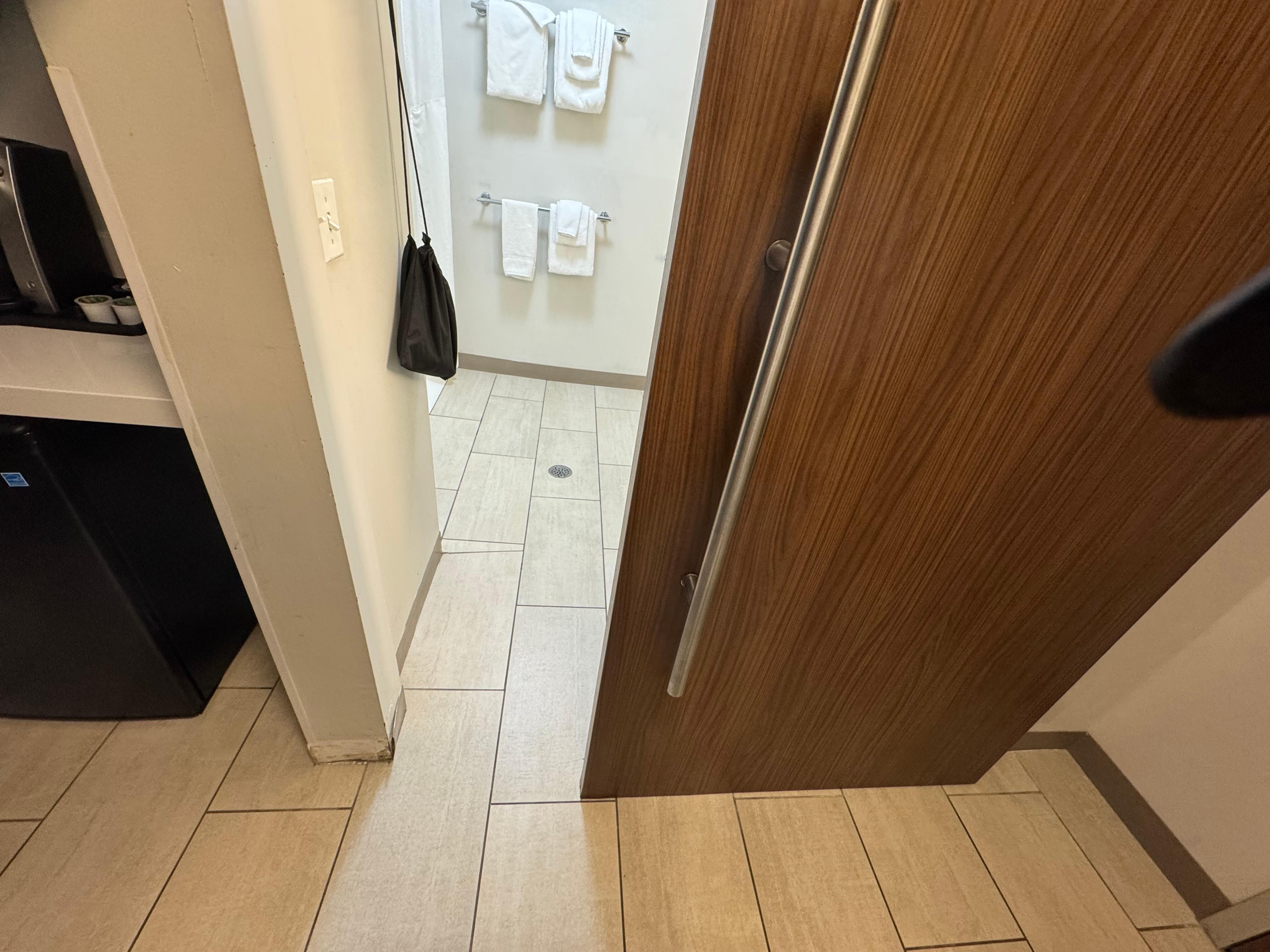 Bathroom door stuck in this position