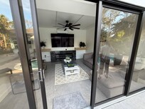 Inside view of pool house.