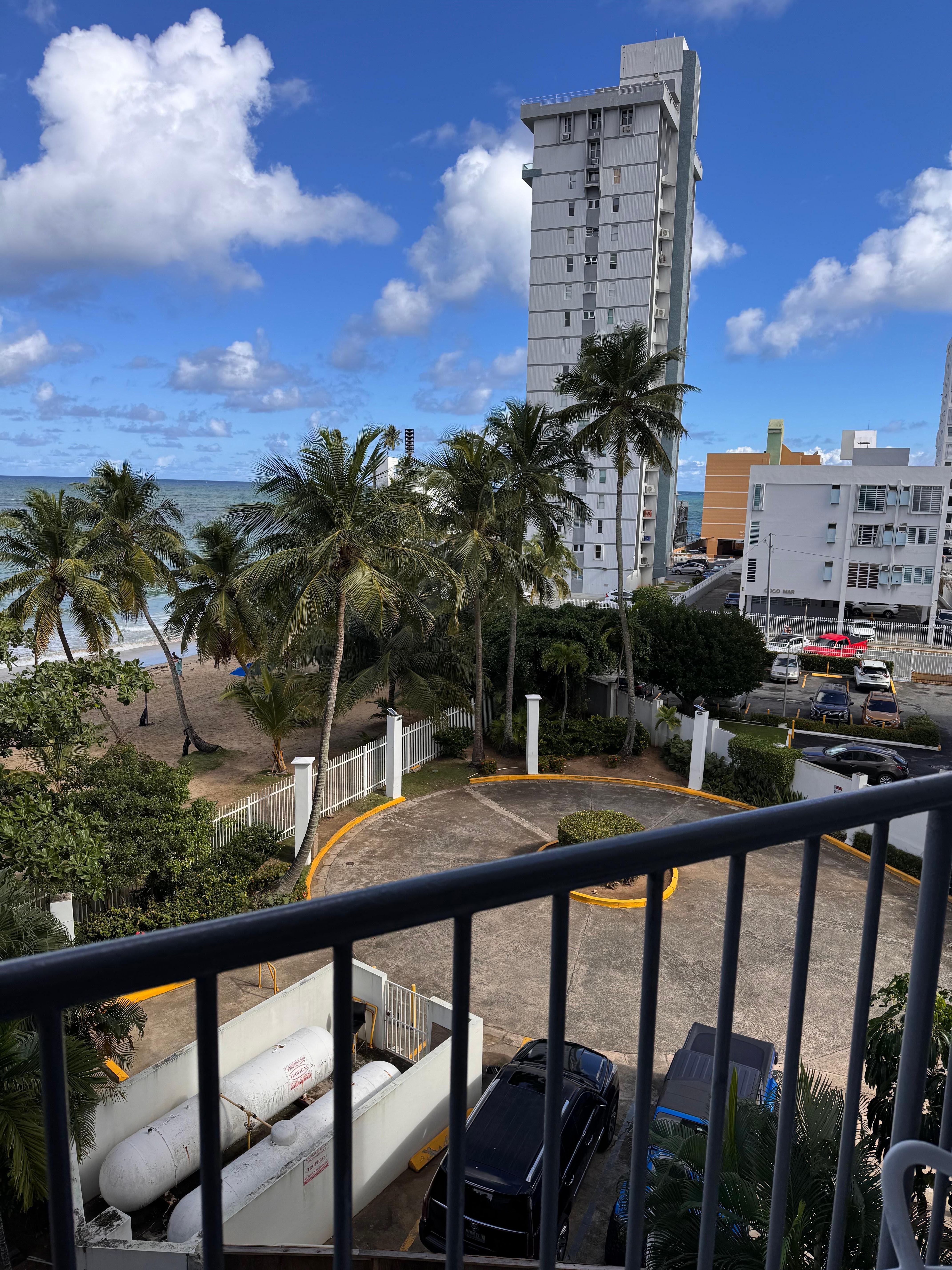 Maintenance parking lot below balcony 