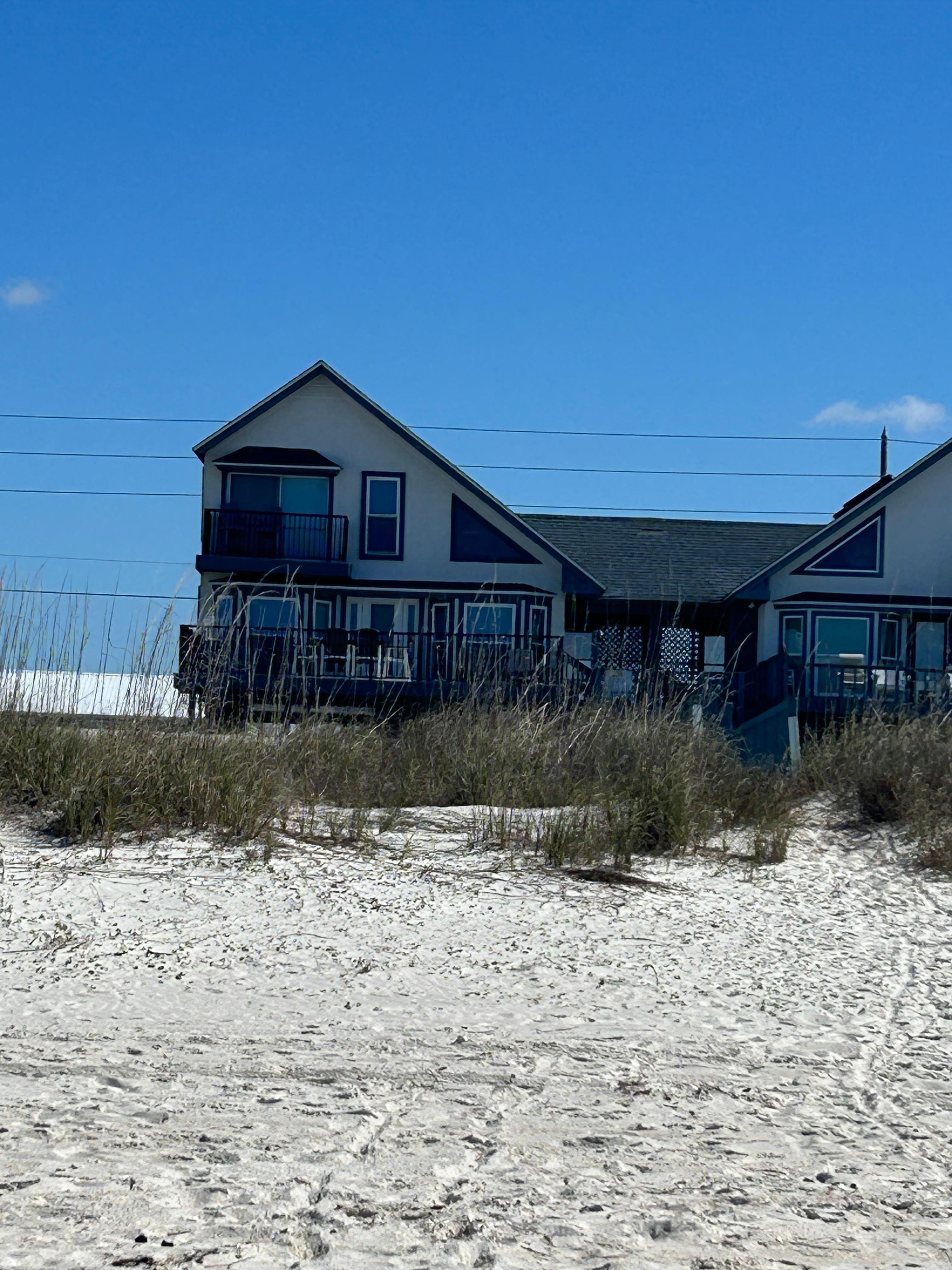 Home from beach (left side of pic) 