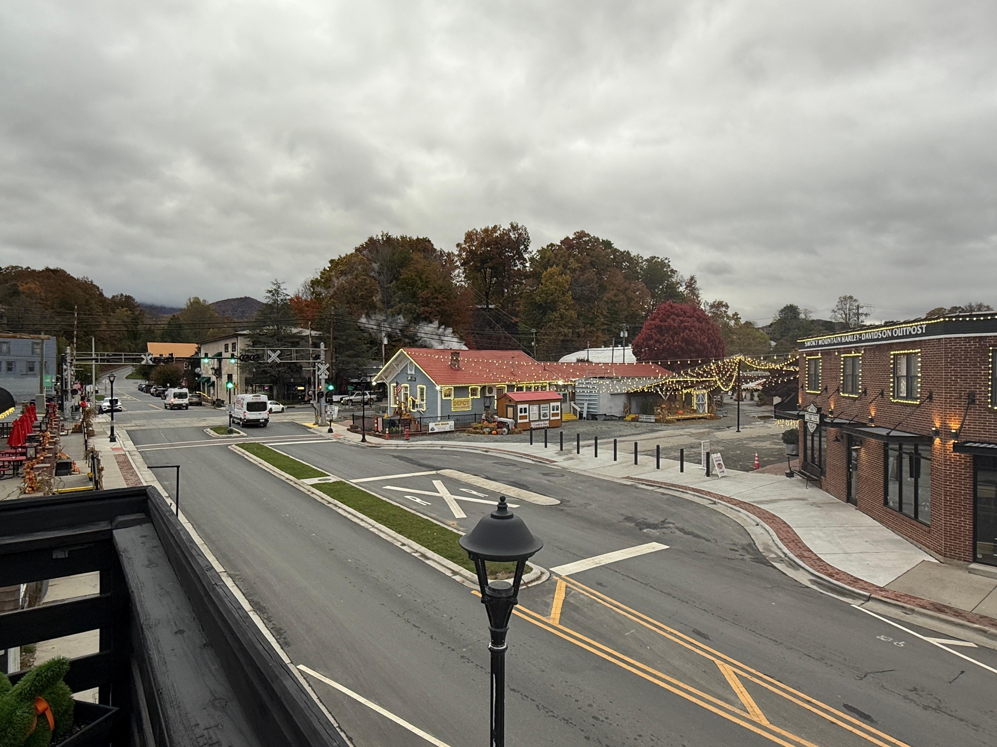 The Smokey Mountain Railway is literally right across the street 