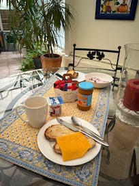 Enjoy breakfast on the terrace