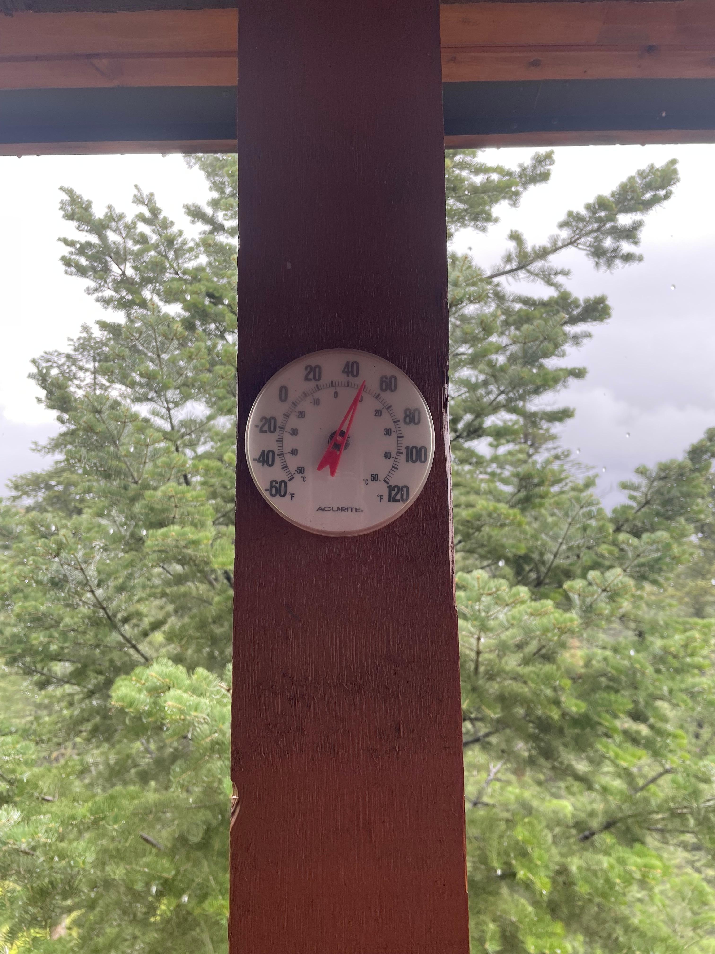 Thermometer on balcony