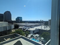 view of the roof top pool from our room