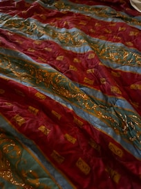 An unsanitary bedspread as the only blanket.