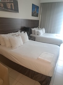 It was extremely nice to come back from a long day and your bed is made.