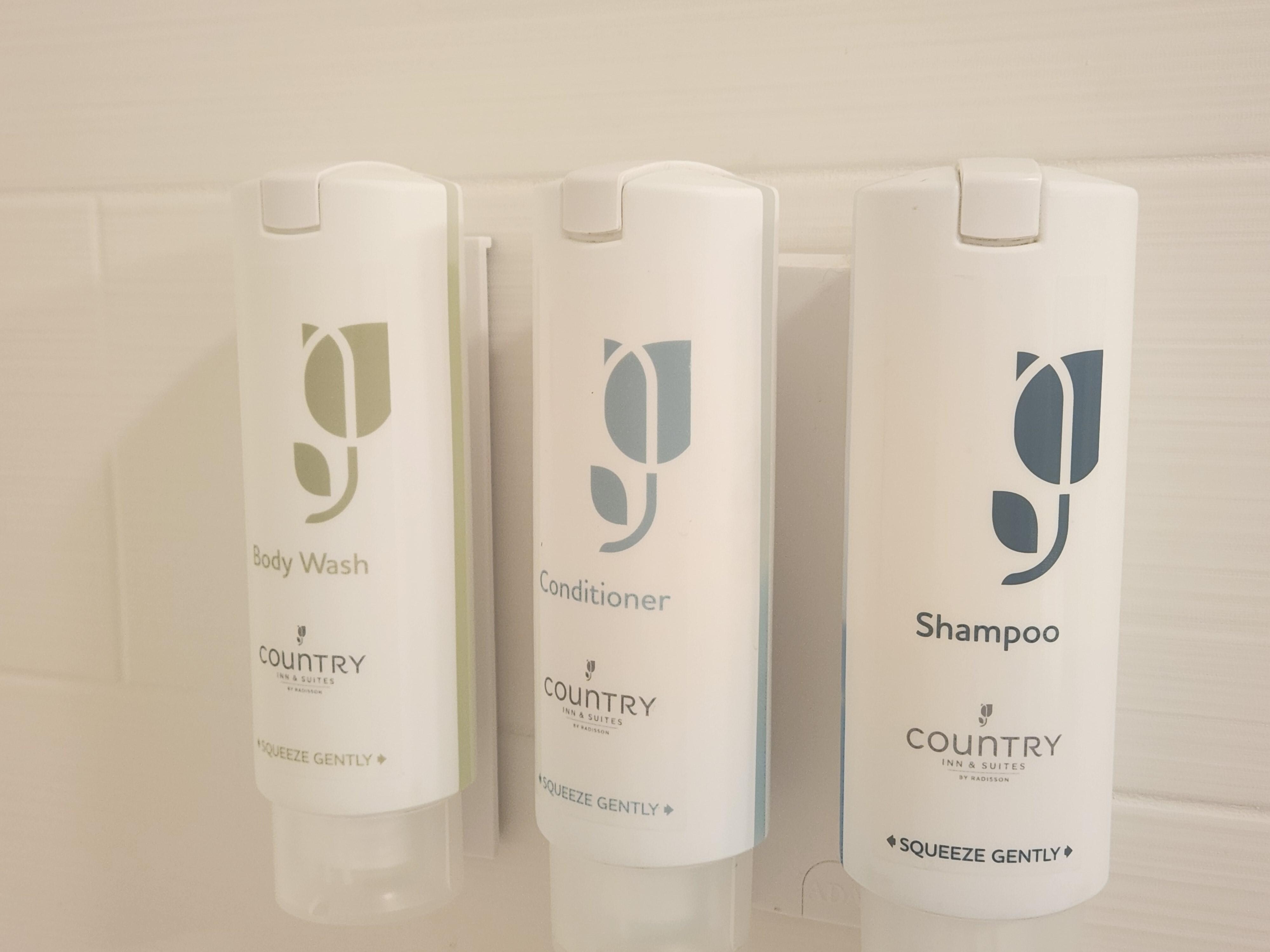 Plenty of amenities in the shower.  