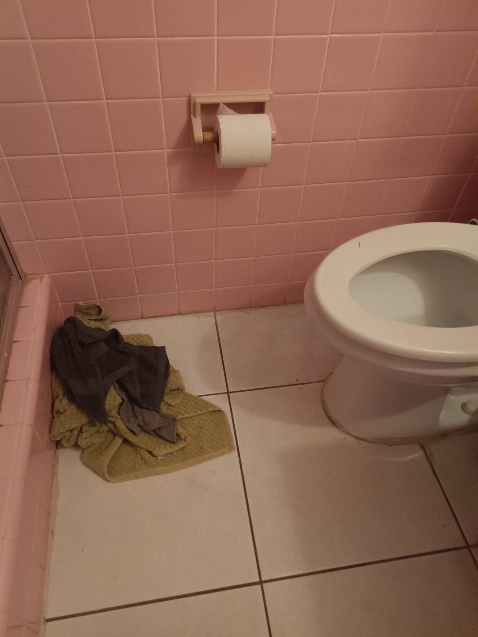 Bathroom not cleaned.