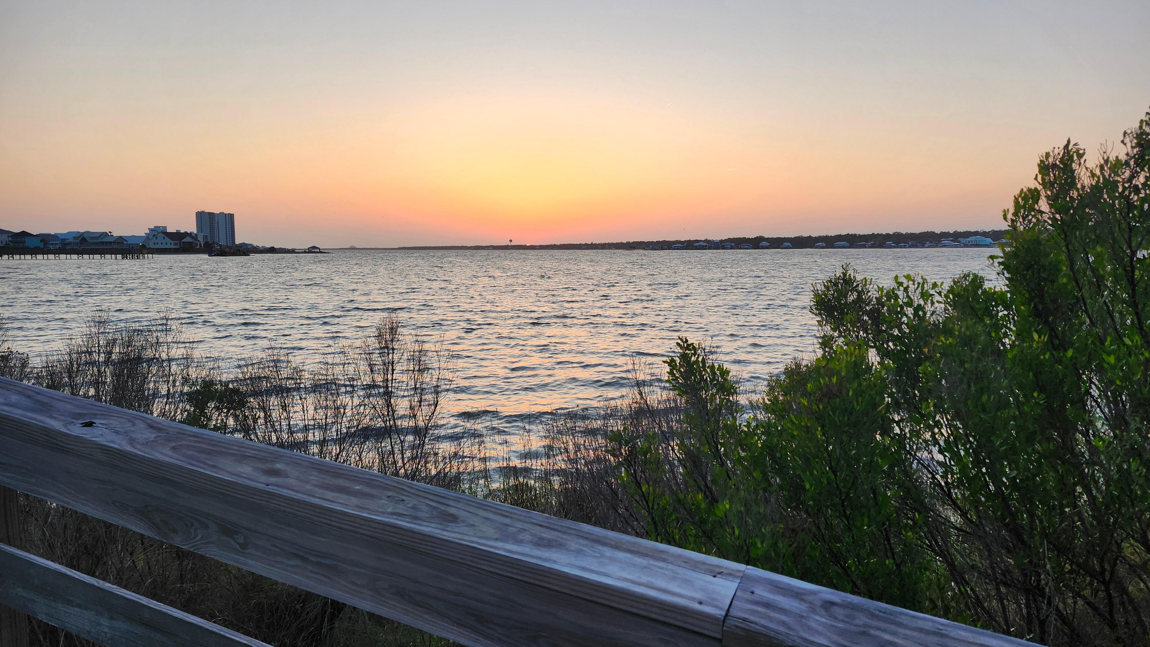 Sunset from the boardwalk just around the block.