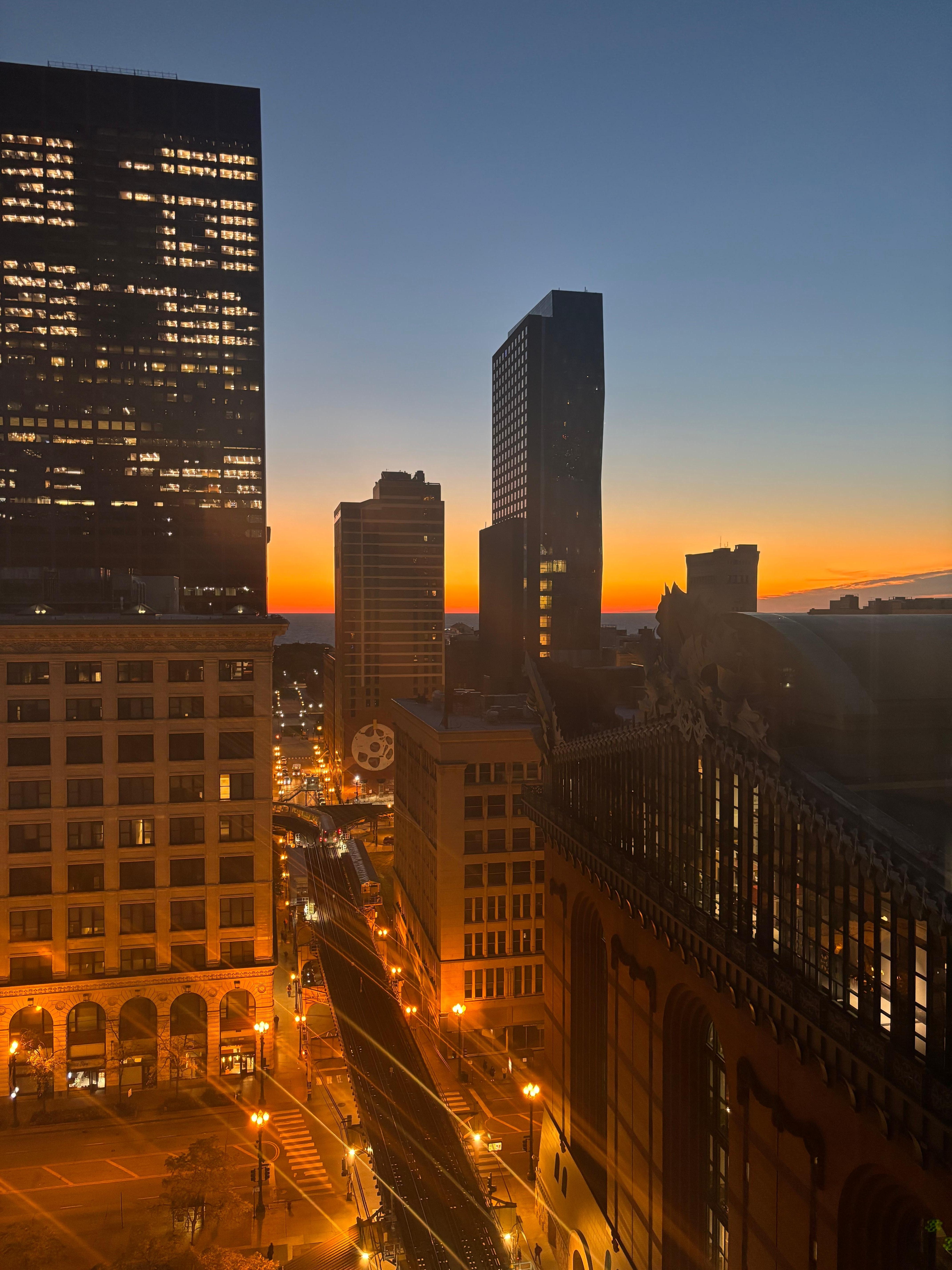 Sunrise from the living room window. 