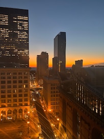 Sunrise from the living room window.