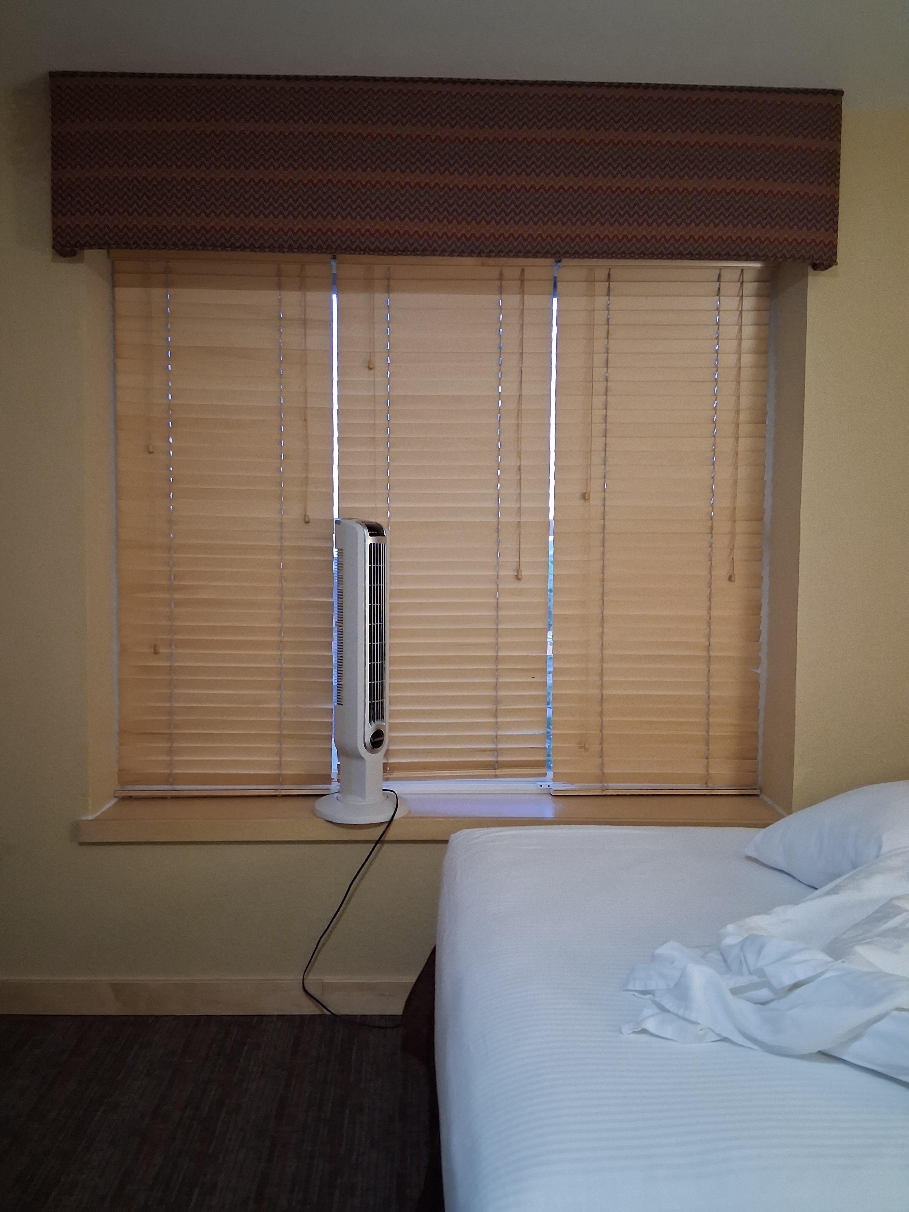 3 sets of blinds in each room, no sense of privacy.