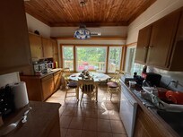 Kitchen looking out to back deck.