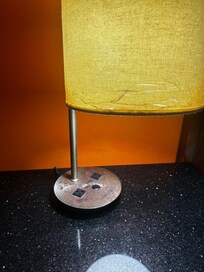 Rusty lamp base and dried out lampshade not newly renovated