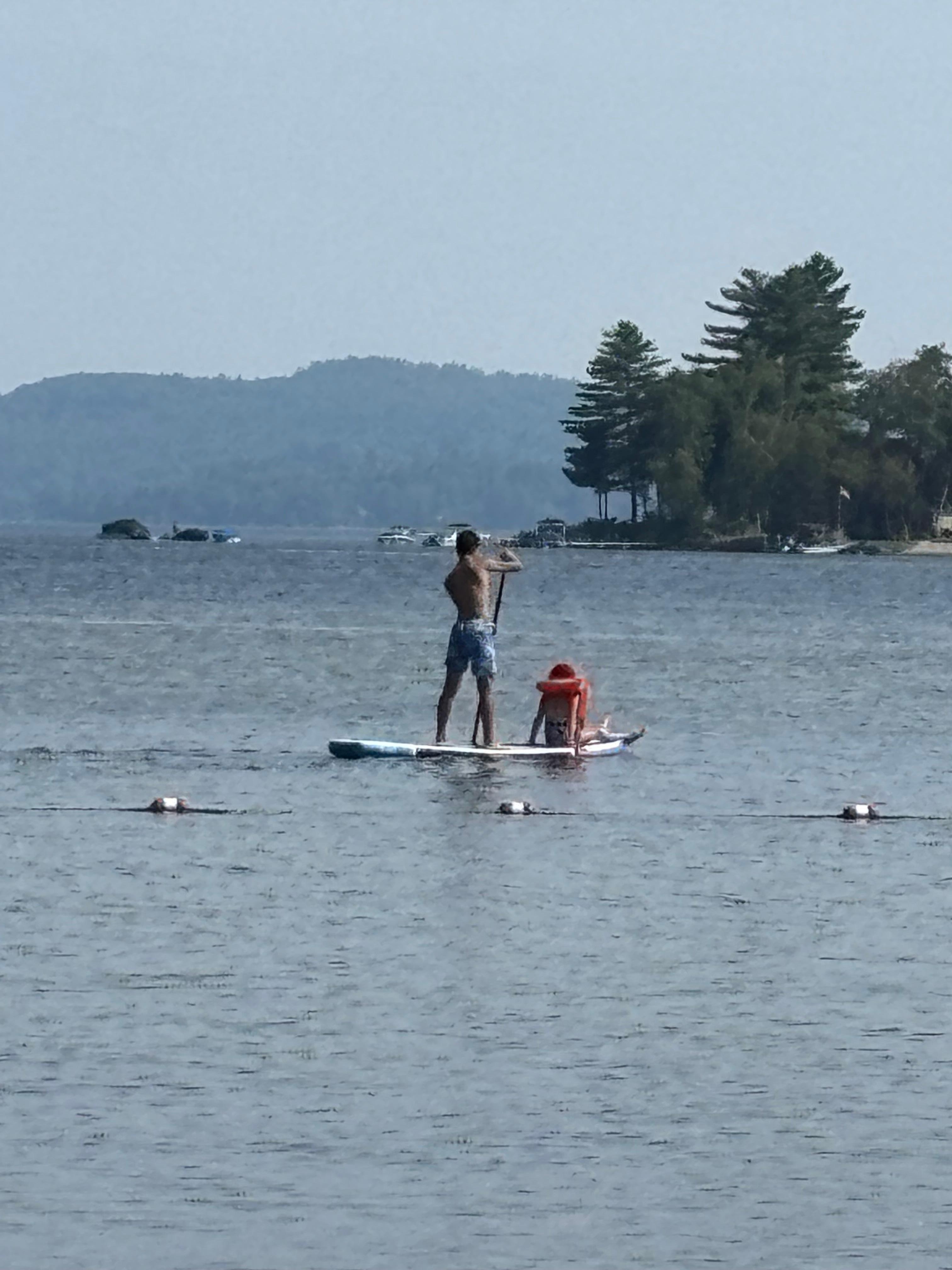 Paddle boarding on the lake