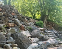 Stone steps to creek.