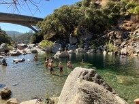 At the nearby Yuba River, 49 crossing