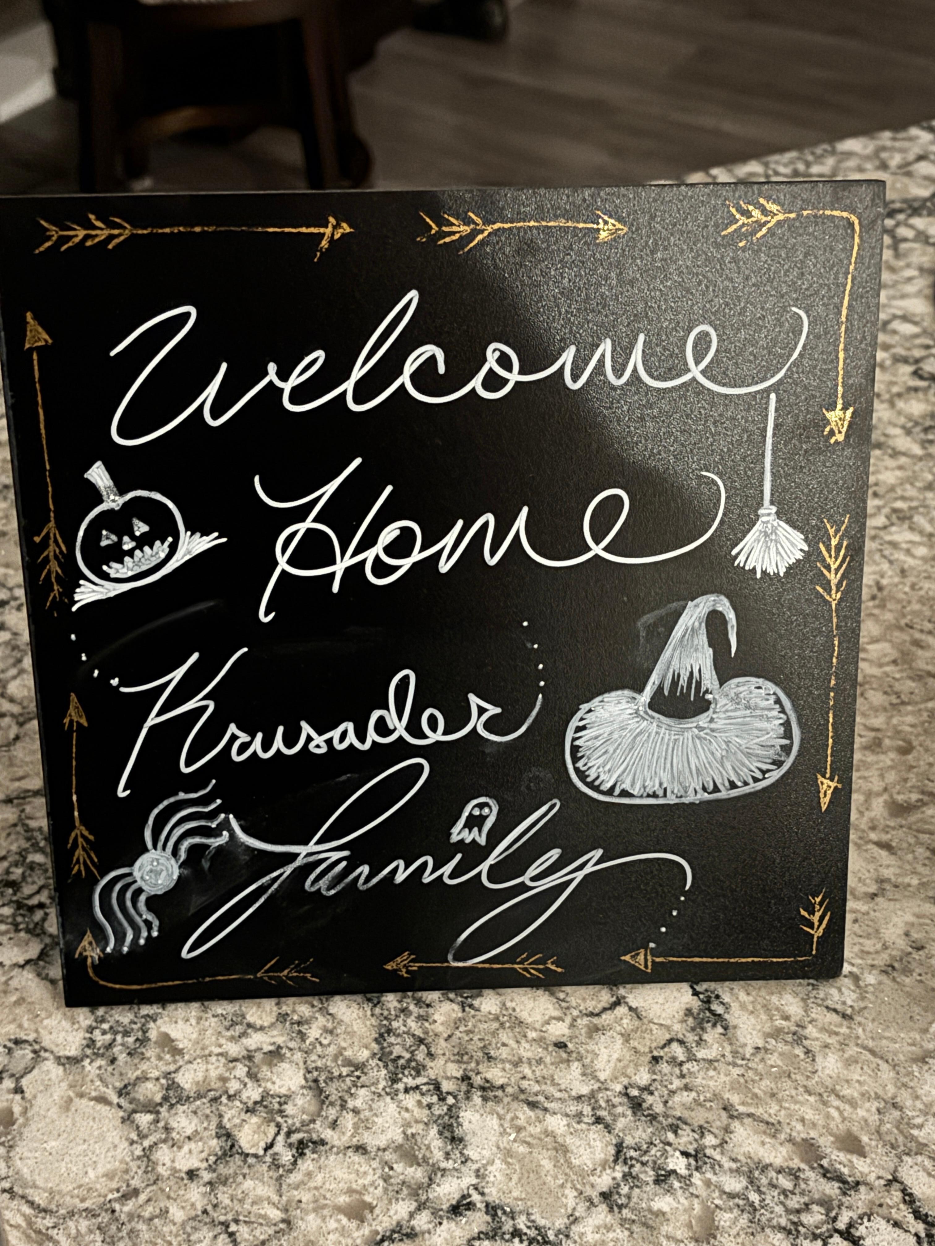 Lost Krusader is my Vrbo handle.  They made a cute sign to welcome me and the fam!