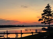 Beautiful sunset from the backyard overlooking the bay!
