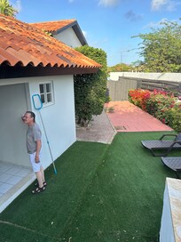 Husband checking out the bbq