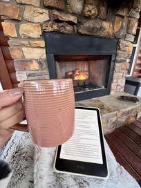 Outside fireplace. Wonderful peaceful moments to read and relax.